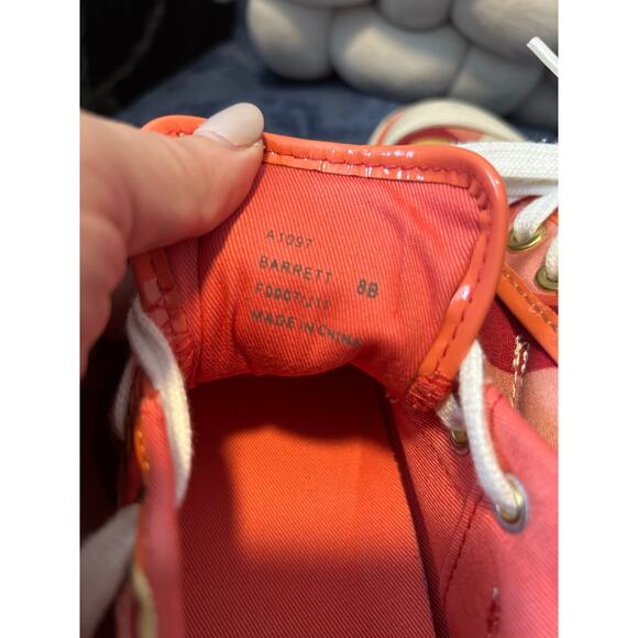 Coach Barrett Orange and Pink Logo Sneakers size 8 - Picture 5 of 7